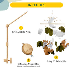 FEISIKE 34-inch wooden arm offers stable, adjustable height for the crib mobile