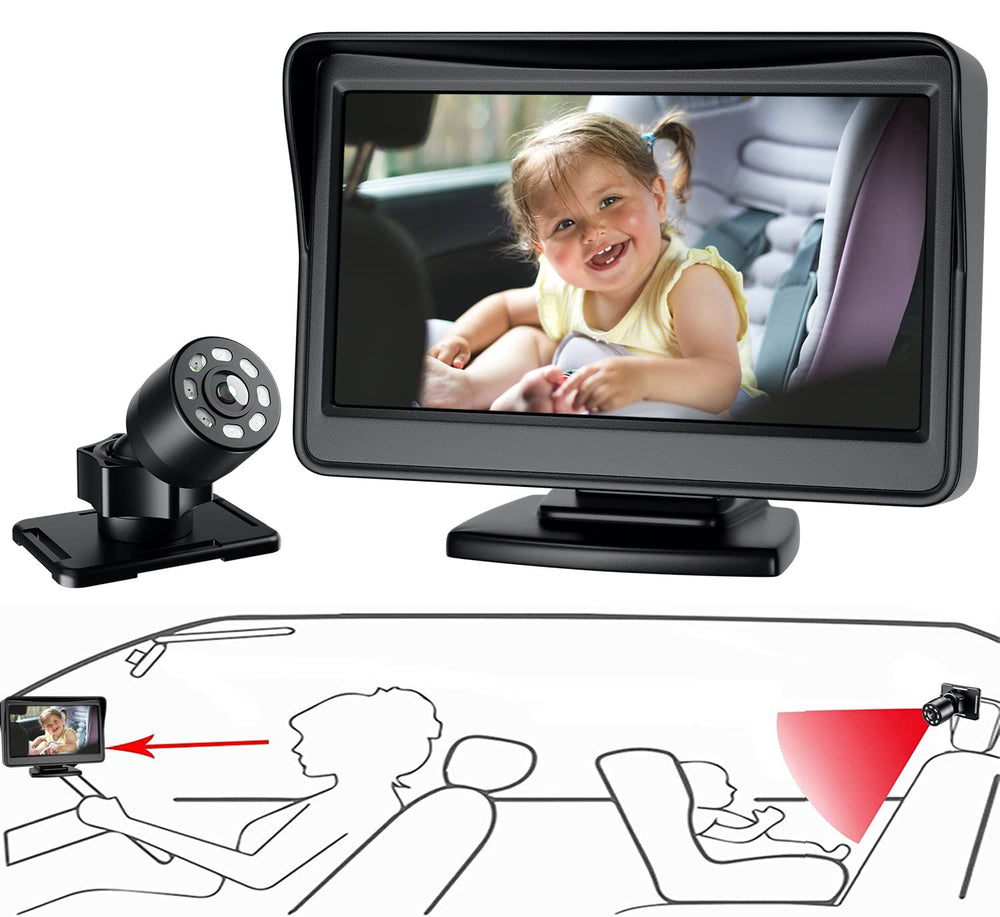 FEISIKE 360° rotating view keeps baby in frame from any seat