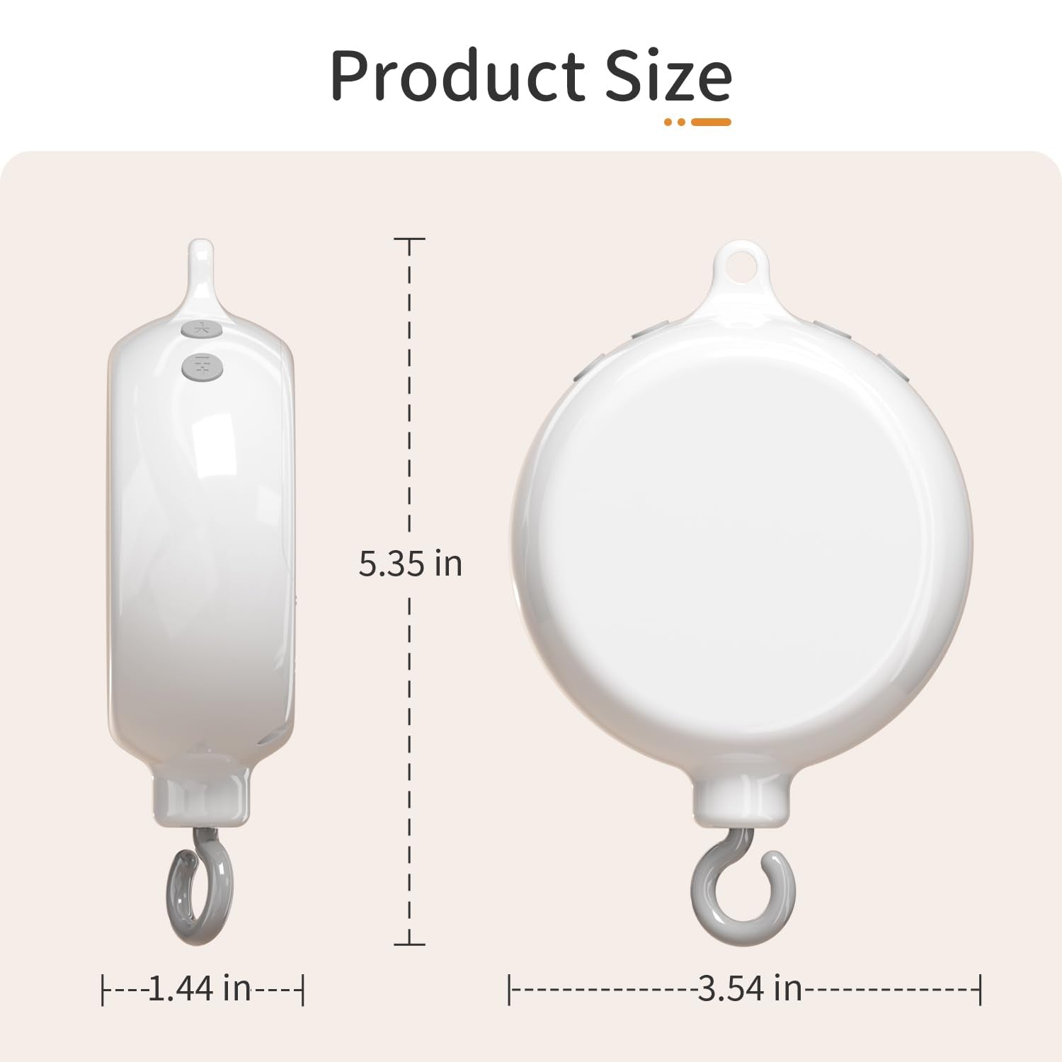 FEISIKE crib mobile motor compact-size body fits in a diaper bag for travel