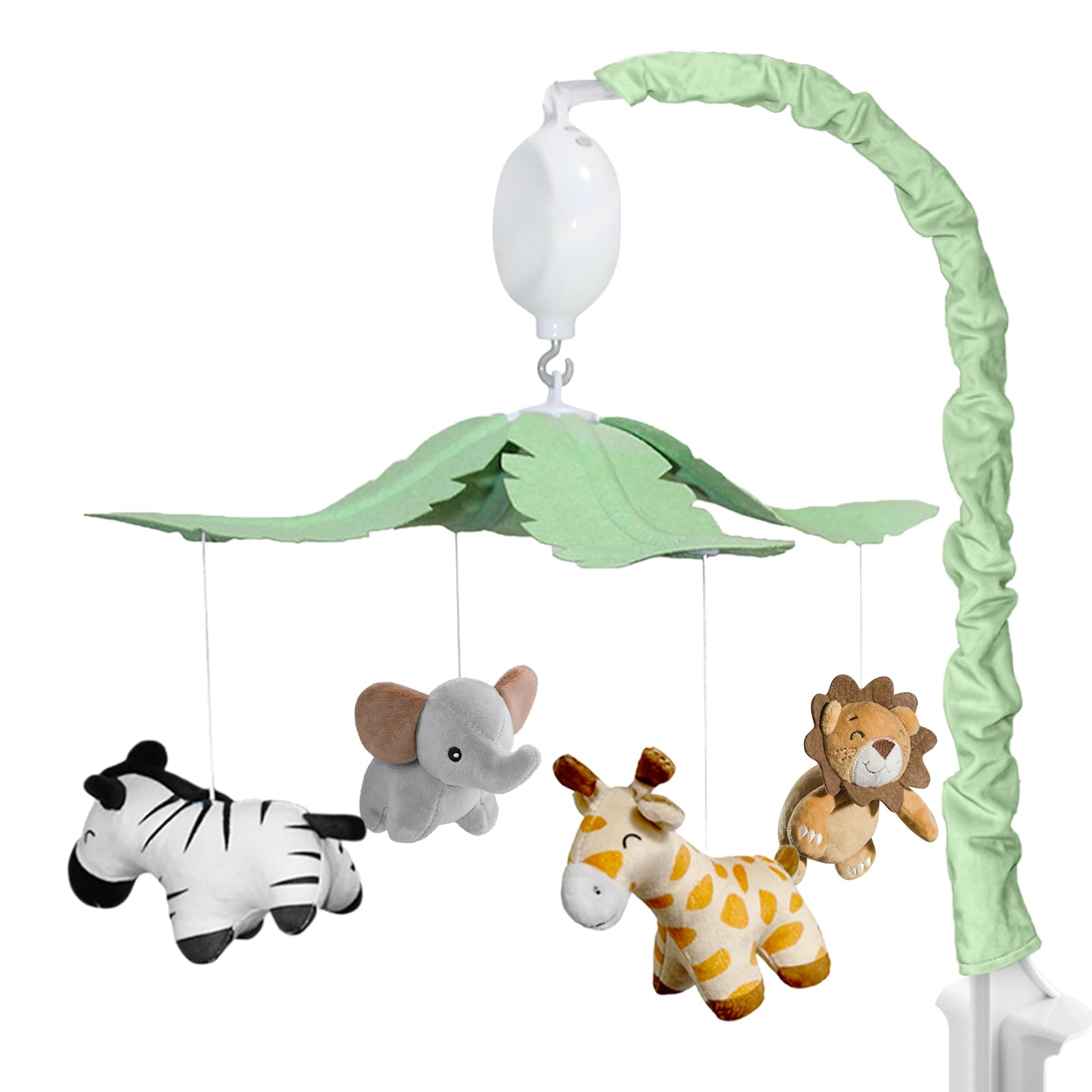 FEISIKE Jungle Safari Mobile elephant spins softly to support visual tracking.
