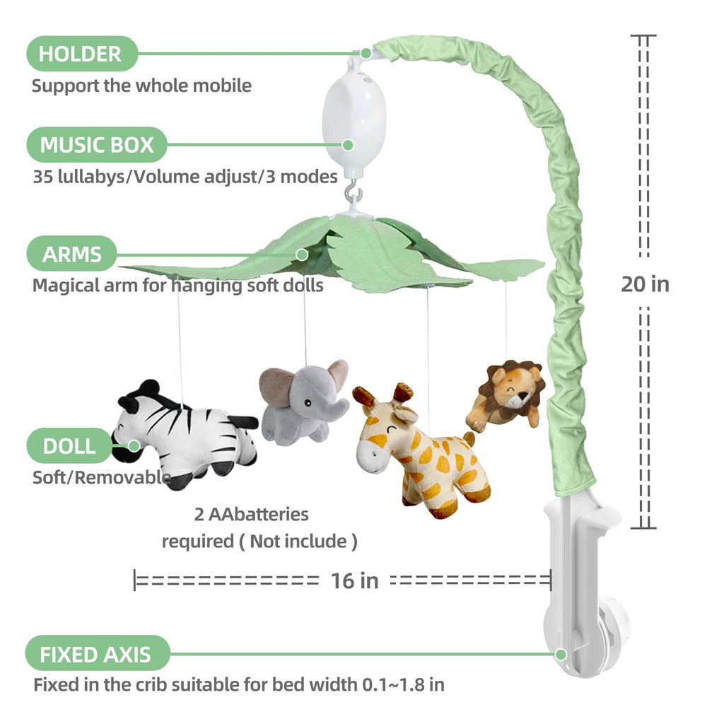FEISIKE Jungle Safari Mobile lion accents nursery decor while entertaining baby.