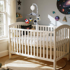 FEISIKE space crib mobile rocket design brightens nursery decor while entertaining baby