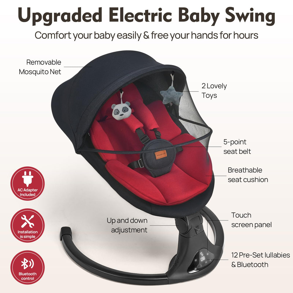 Feitiong baby swing five-speed motions provide versatile soothing options for fussy infants.