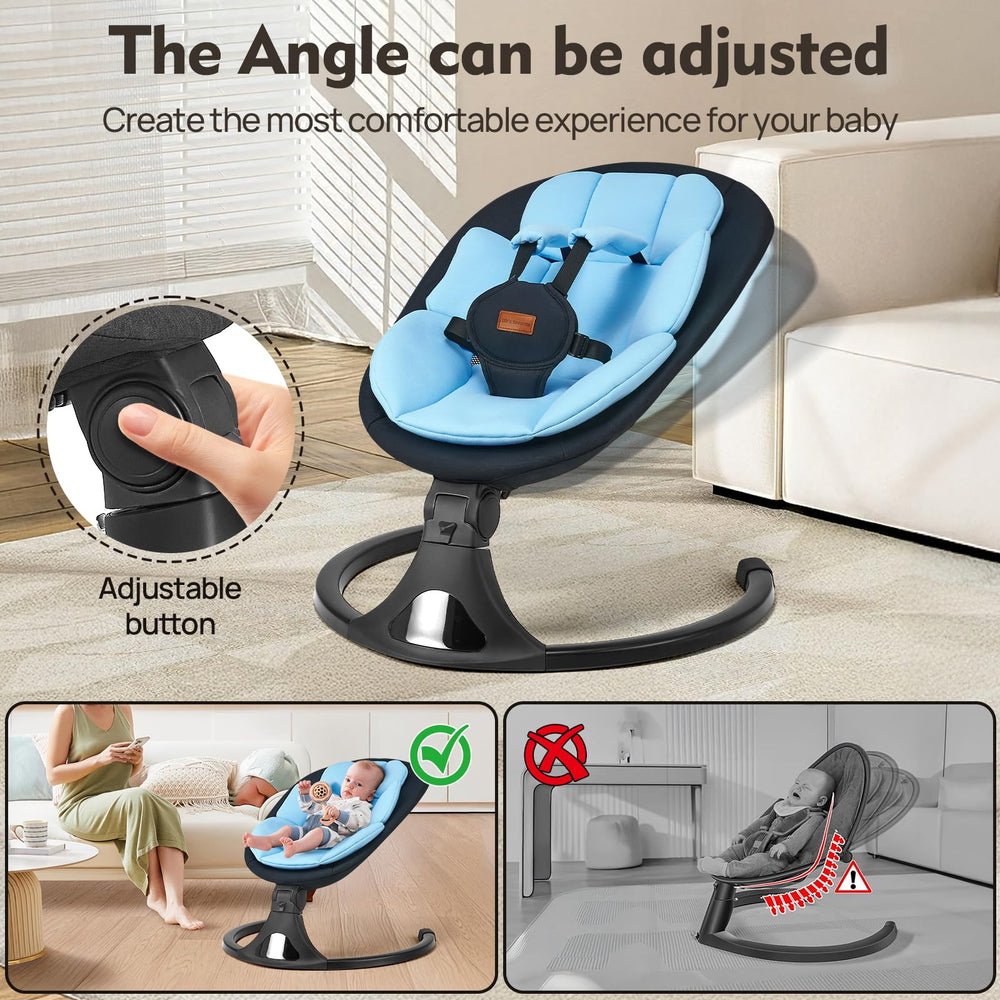 Feitiong baby swing remote control enables effortless adjustments during soothing sessions.