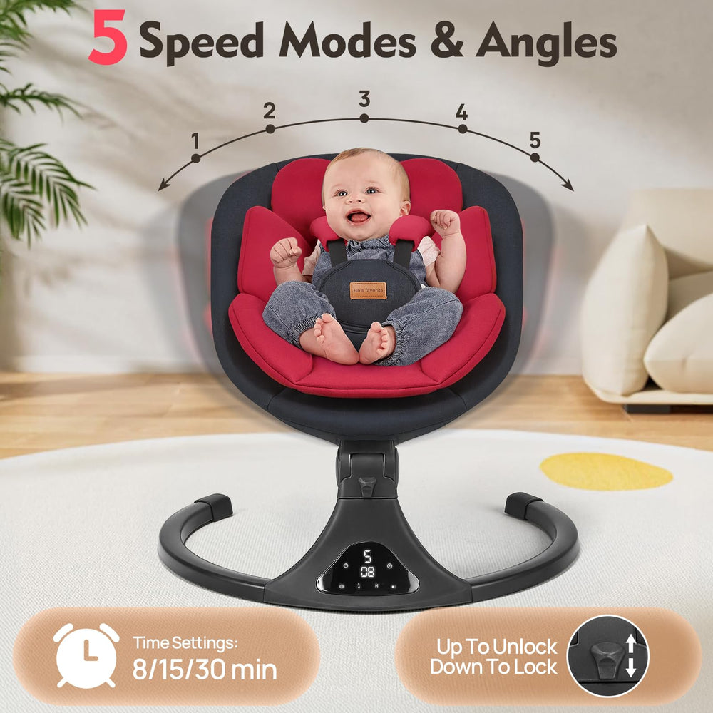 Feitiong breathable, machine-washable fabric keeps the swing seat clean after spills.