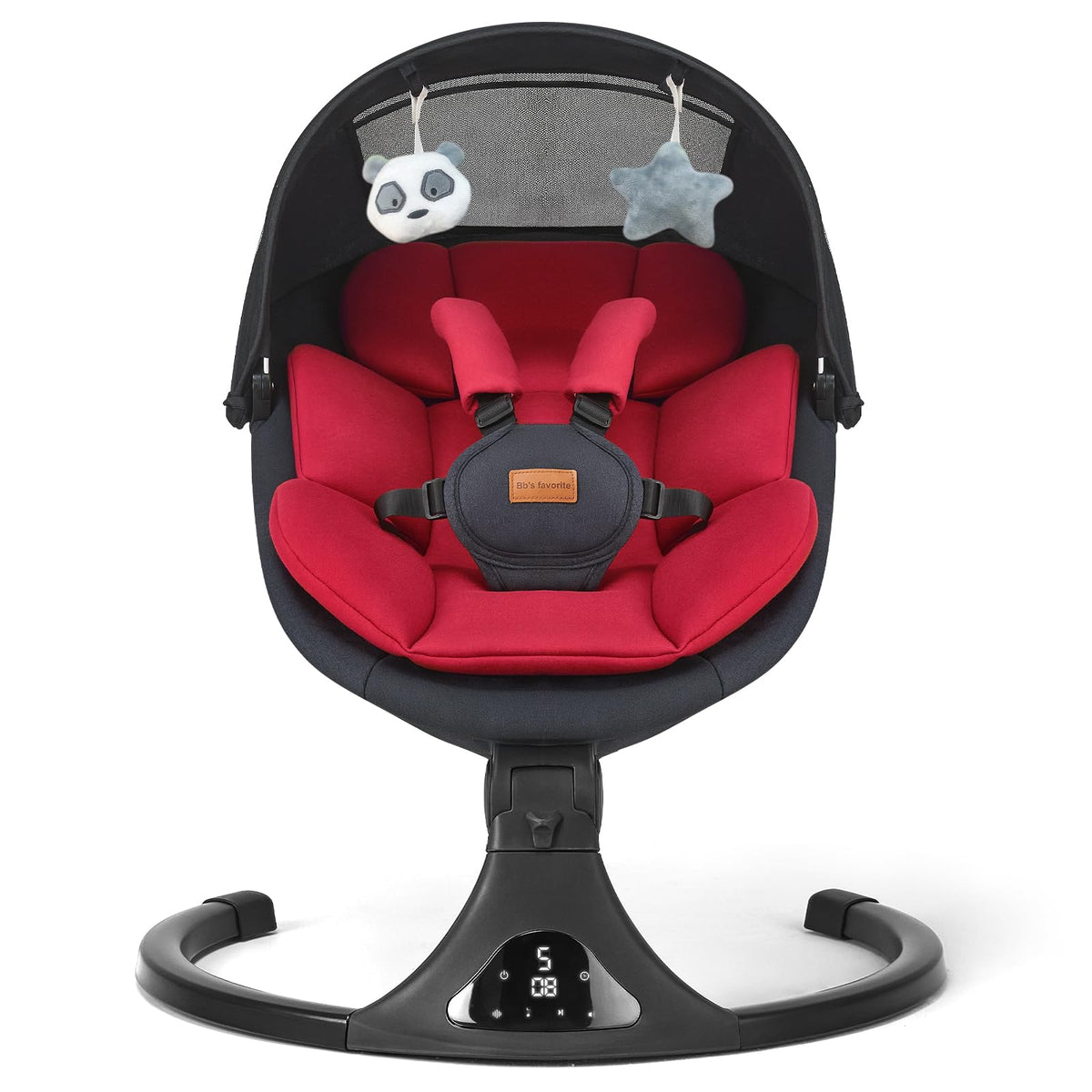 Feitiong baby swing remote control enables quick soothing adjustments for calmer newborn moments.