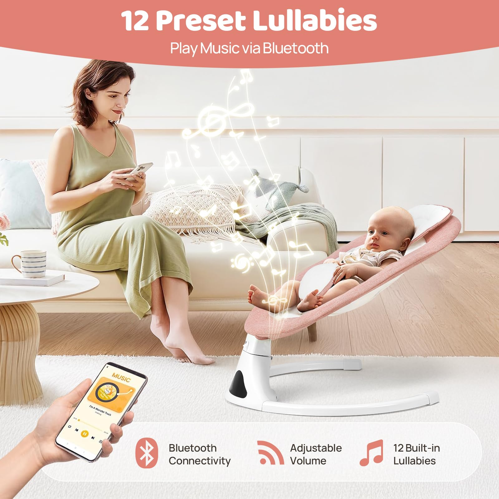 Feitiong pink infant swing plush toys emphasize visual tracking and play