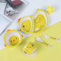 Fekdod bamboo kids dinnerware bowl ready for kid-sized portions