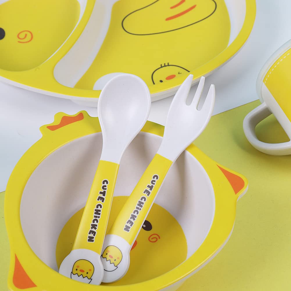 Fekdod bamboo kids dinnerware cutlery designed for little hands