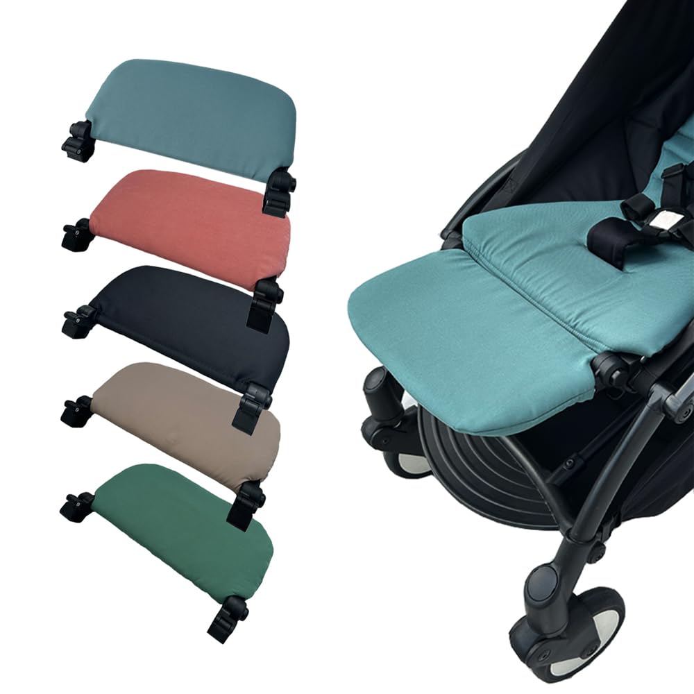 Feliliber stroller leg rest attached to Babyzen YOYO with aqua fabric for added foot support