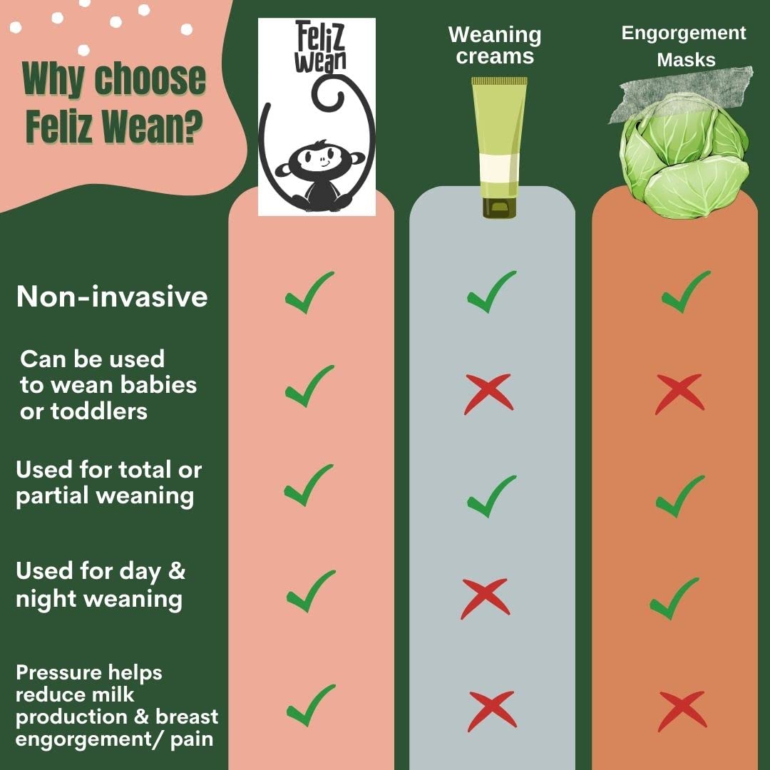 Feliz Wean chest binder size-coverage highlights size options for 4–24 months.