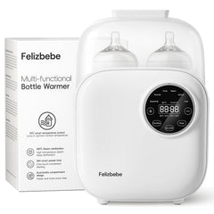 Felizbebe 10-in-1 warmer front view shows precise 1°C control for safe warming.