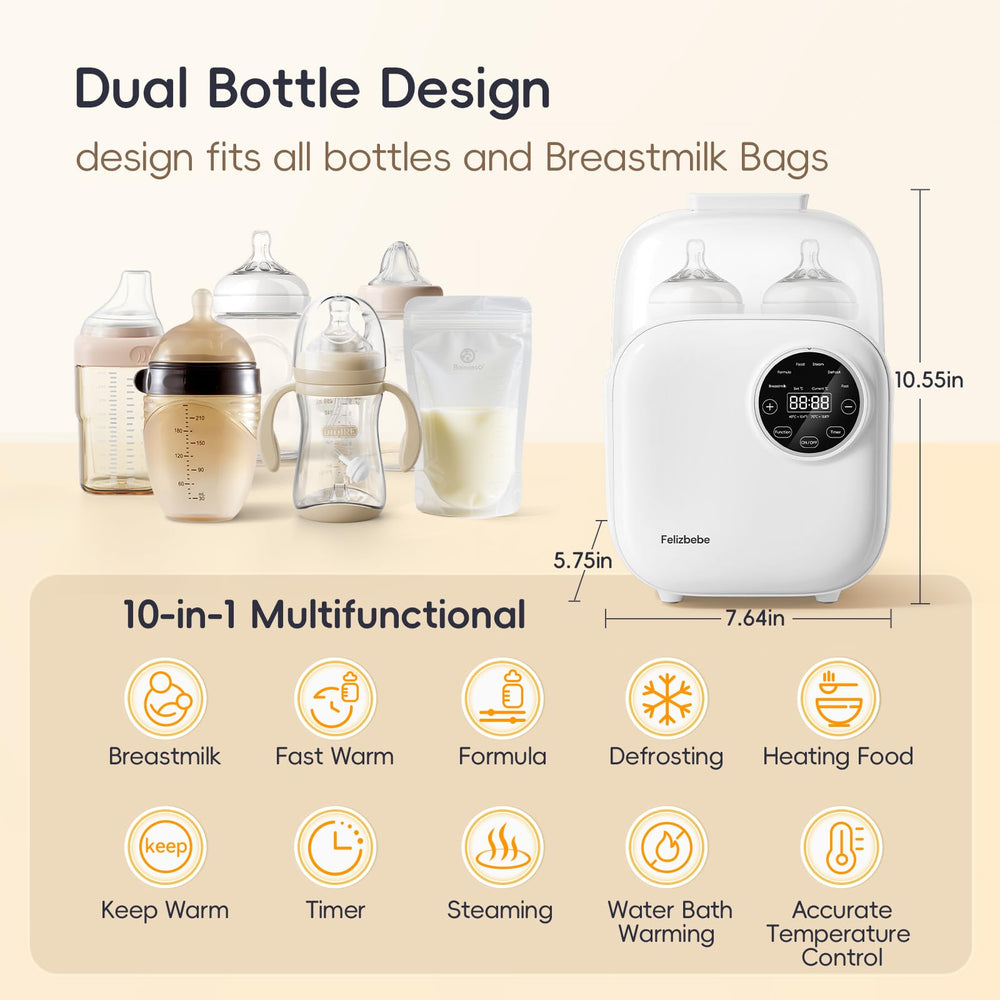 Felizbebe 10-in-1 warmer food-heating mode supports versatile meals.