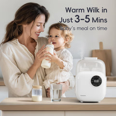 Felizbebe 10-in-1 warmer one-handed-operation view enables feeding on the go.