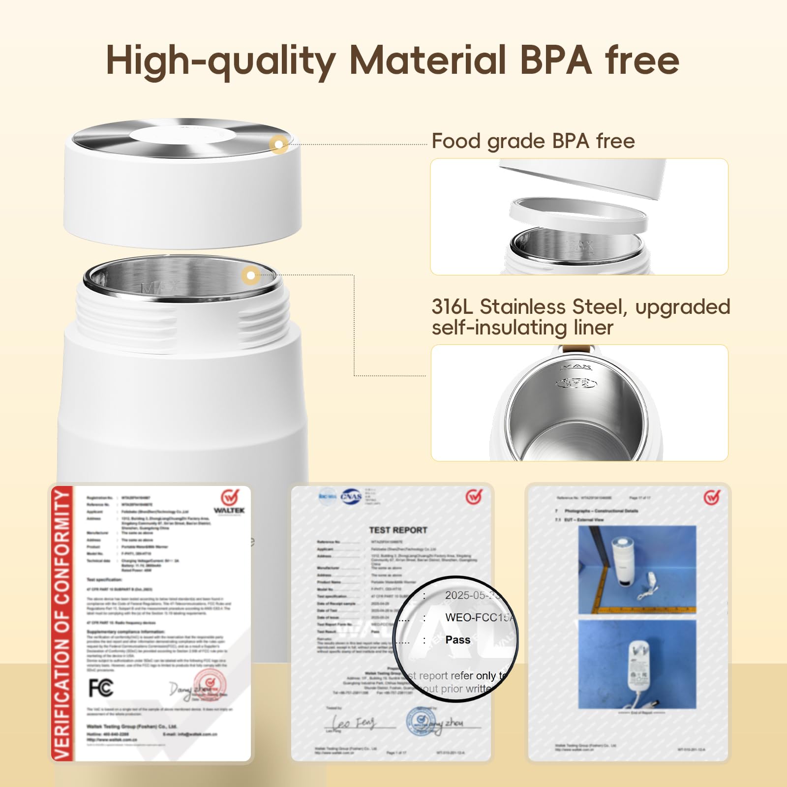 Felizbebe 316l stainless construction design communicates safe materials.