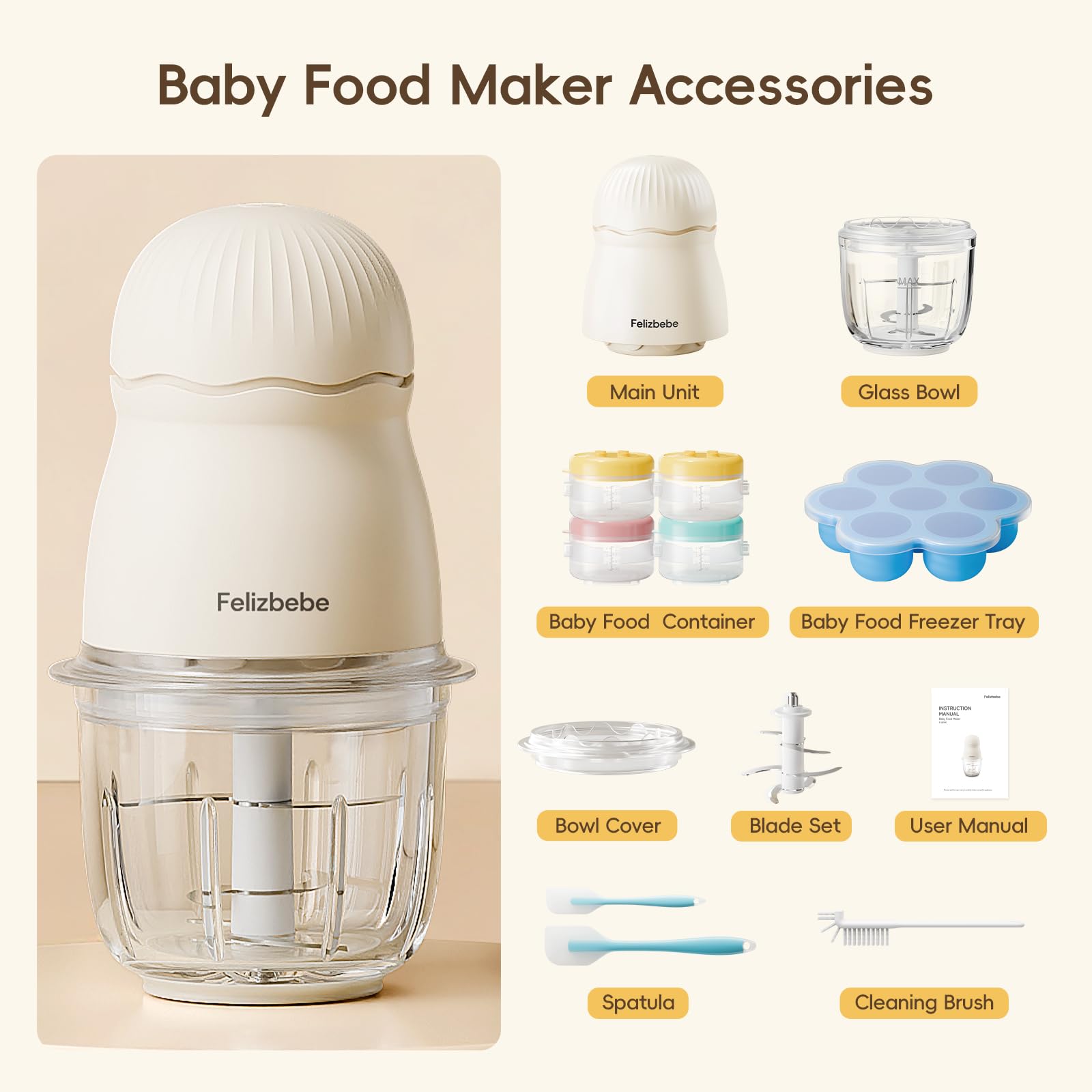 Felizbebe cleaning-friendly design allows components to detach for thorough washing