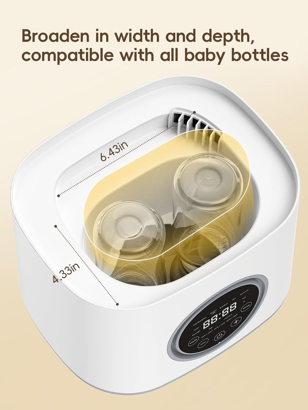 Felizbebe bottle storage compartment helps organize bottles between uses.
