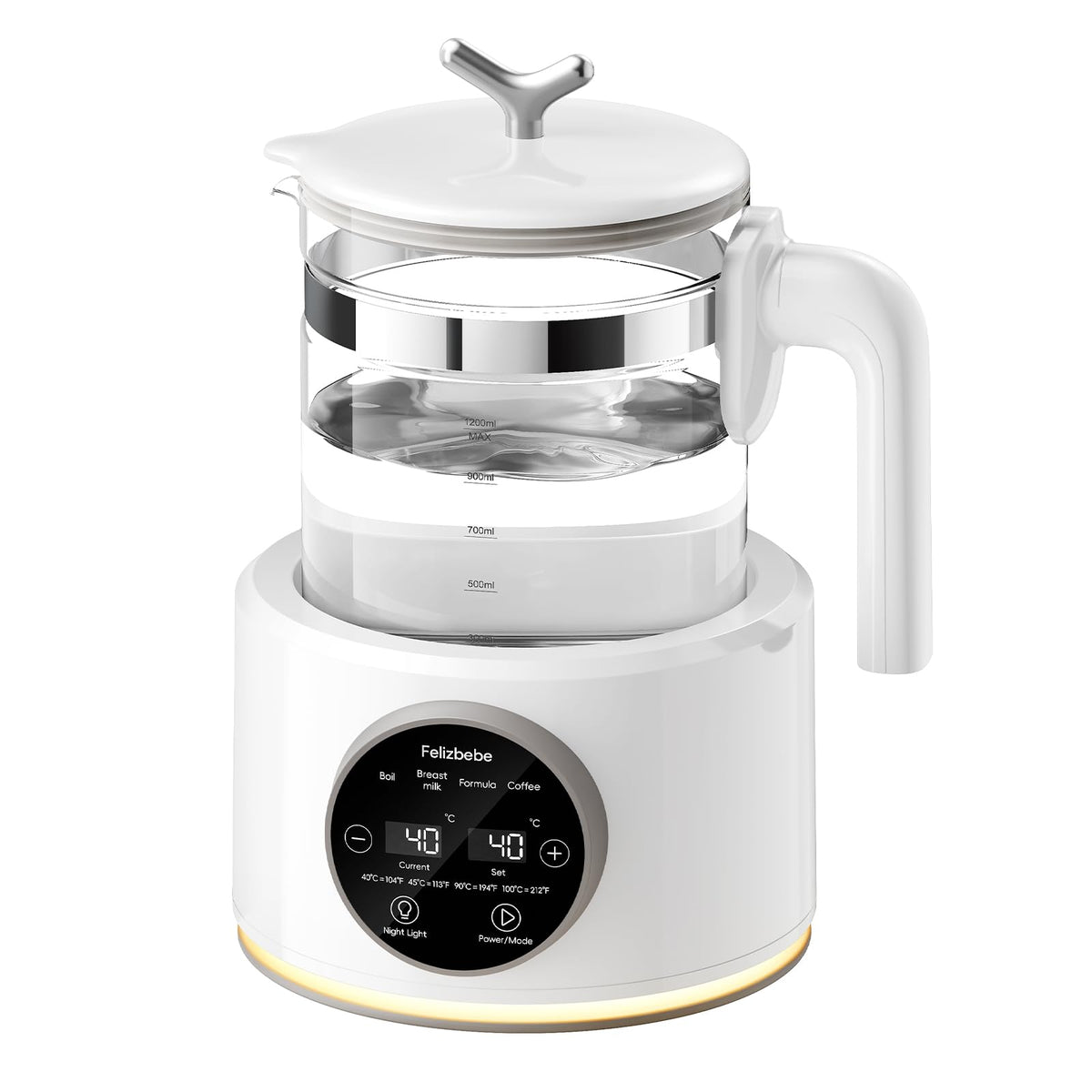 Felizbebe bottle warmer with night light for gentle night feeds