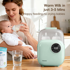Felizbebe bottle warmer warming milk to feeding temperature in minutes.