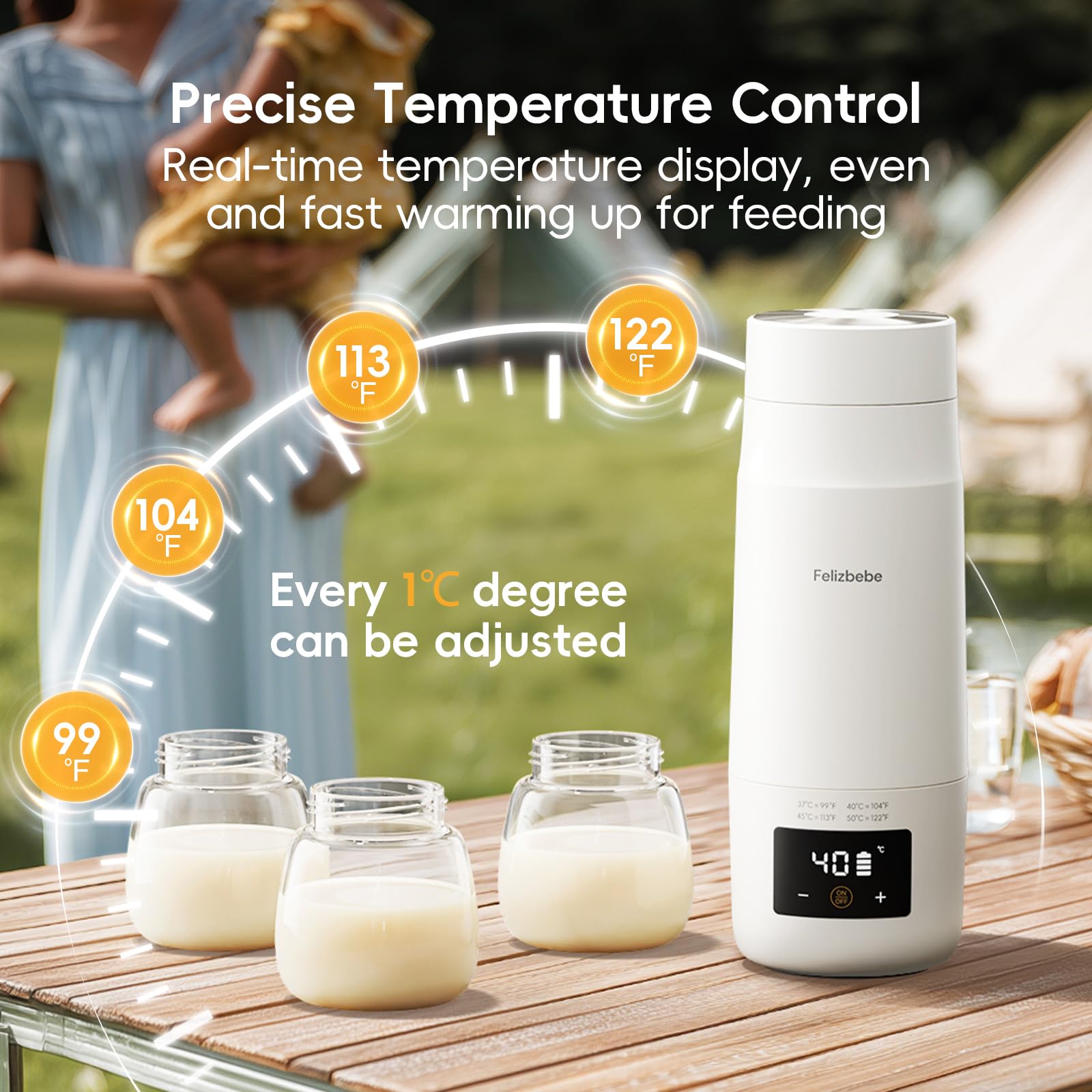 Felizbebe constant 40C keep mode supports overnight feeding.