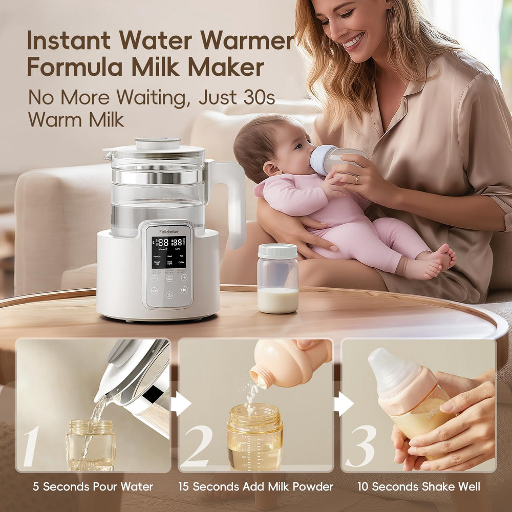 Felizbebe Instant Water Warmer LCD Display shows precise temperature at a glance.