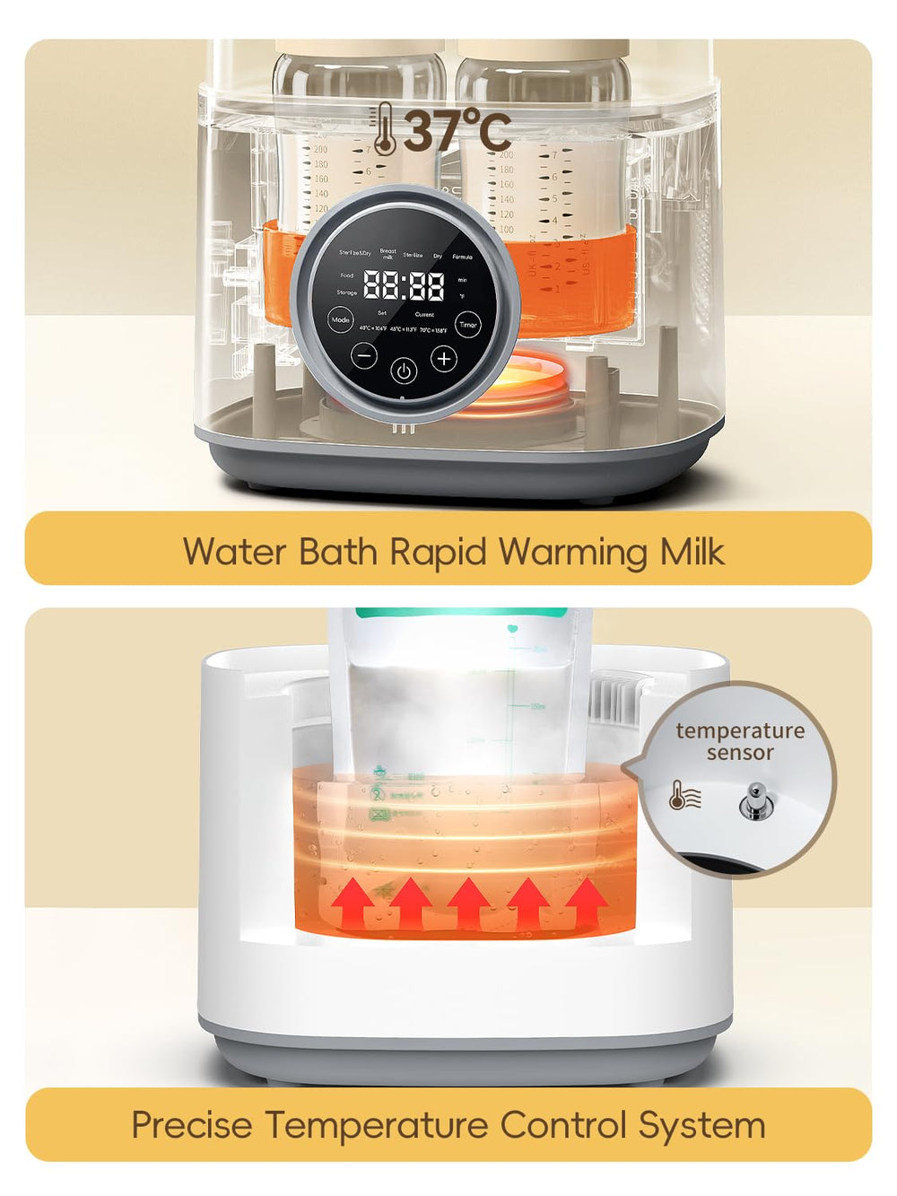 Felizbebe pacifier and pump parts sterilizer keeps components clean and ready.
