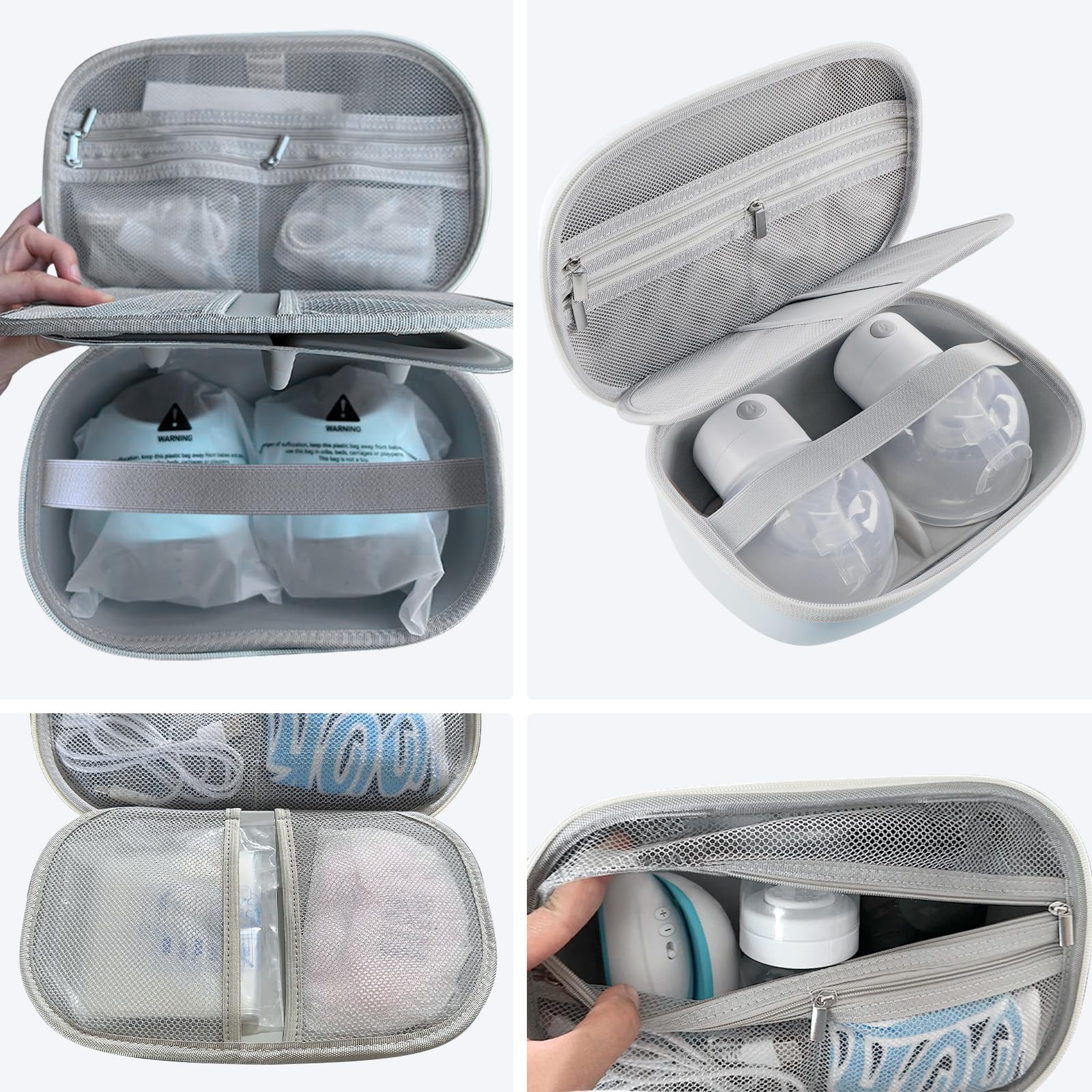 Fellibay wearable breast pump case in bag demonstrates portable protection