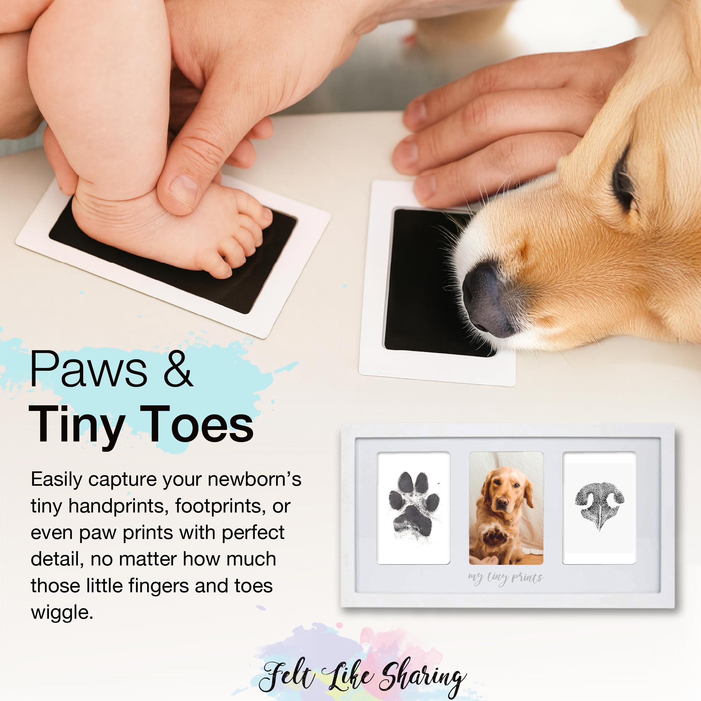 Felt Like Sharing Tiny Prints frame glass-front display for nursery decor