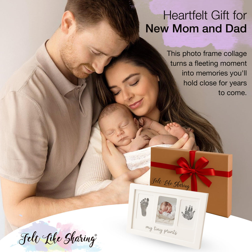 Felt Like Sharing Tiny Prints frame on nursery wall as decorative keepsake