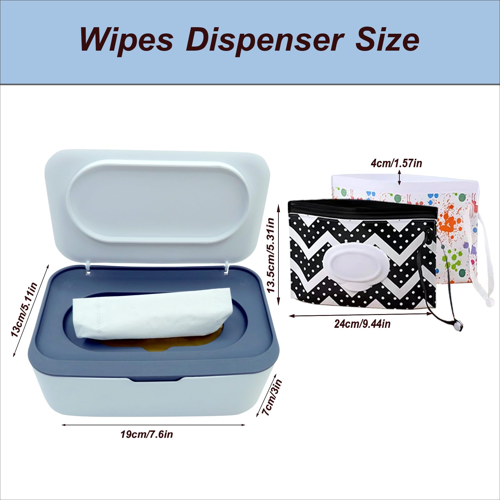 Femoliyes travel wipes bag blue with wrist strap for on-the-go convenience