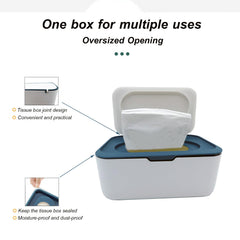 Femoliyes wipes dispenser lid open blue for easy one-handed access