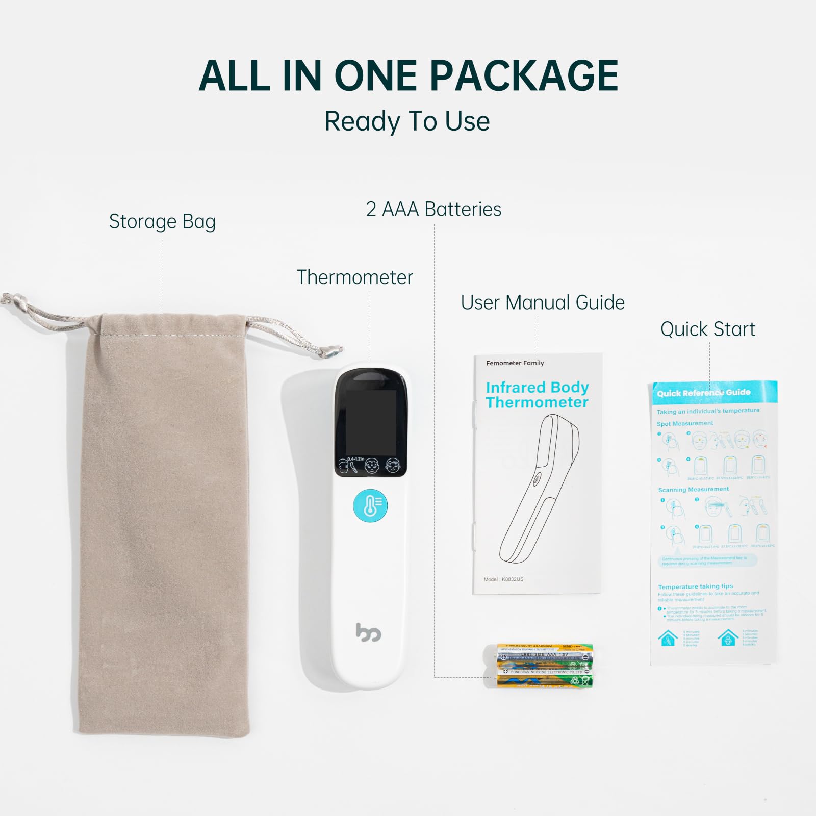 femometer family multi-mode non-contact bottle or surface temperature measurement
