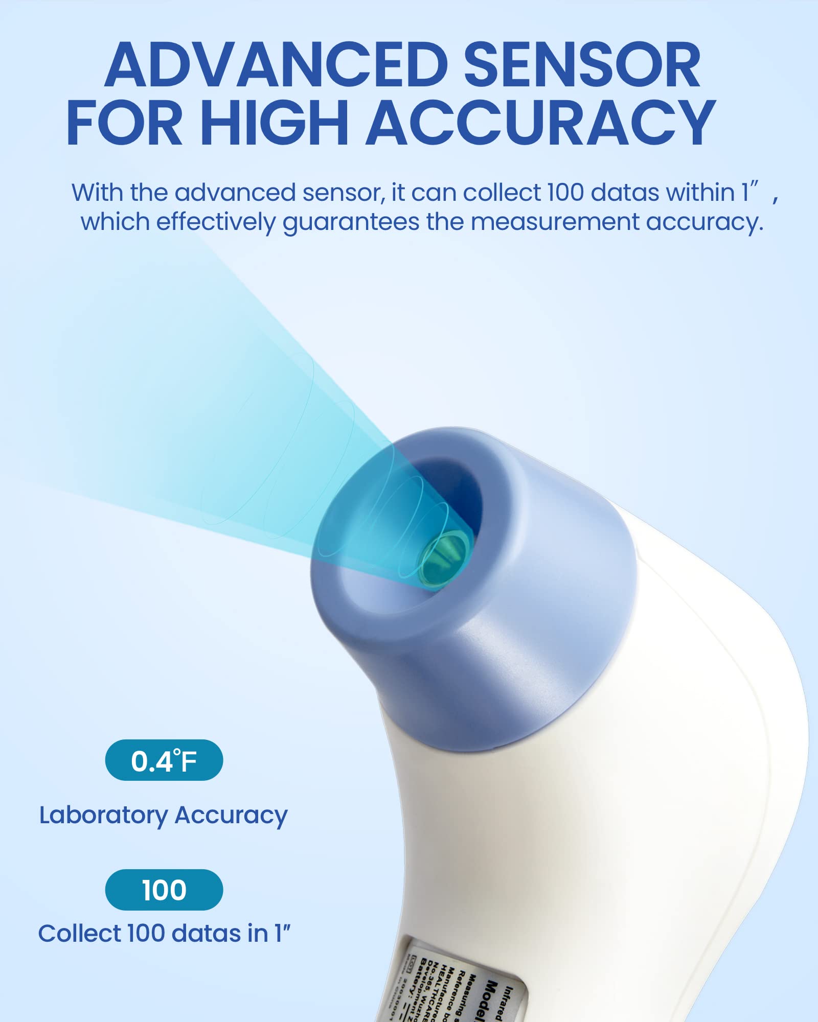 Lightweight, low-profile device with one-button operation simplifies family temperature monitoring.