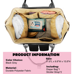 Femuar diaper bag dry-wet pocket supports mess separation during outings.