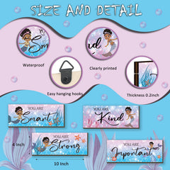 FENCORDAR mermaid bedroom decor 10x4-inch panel for compact wall styling