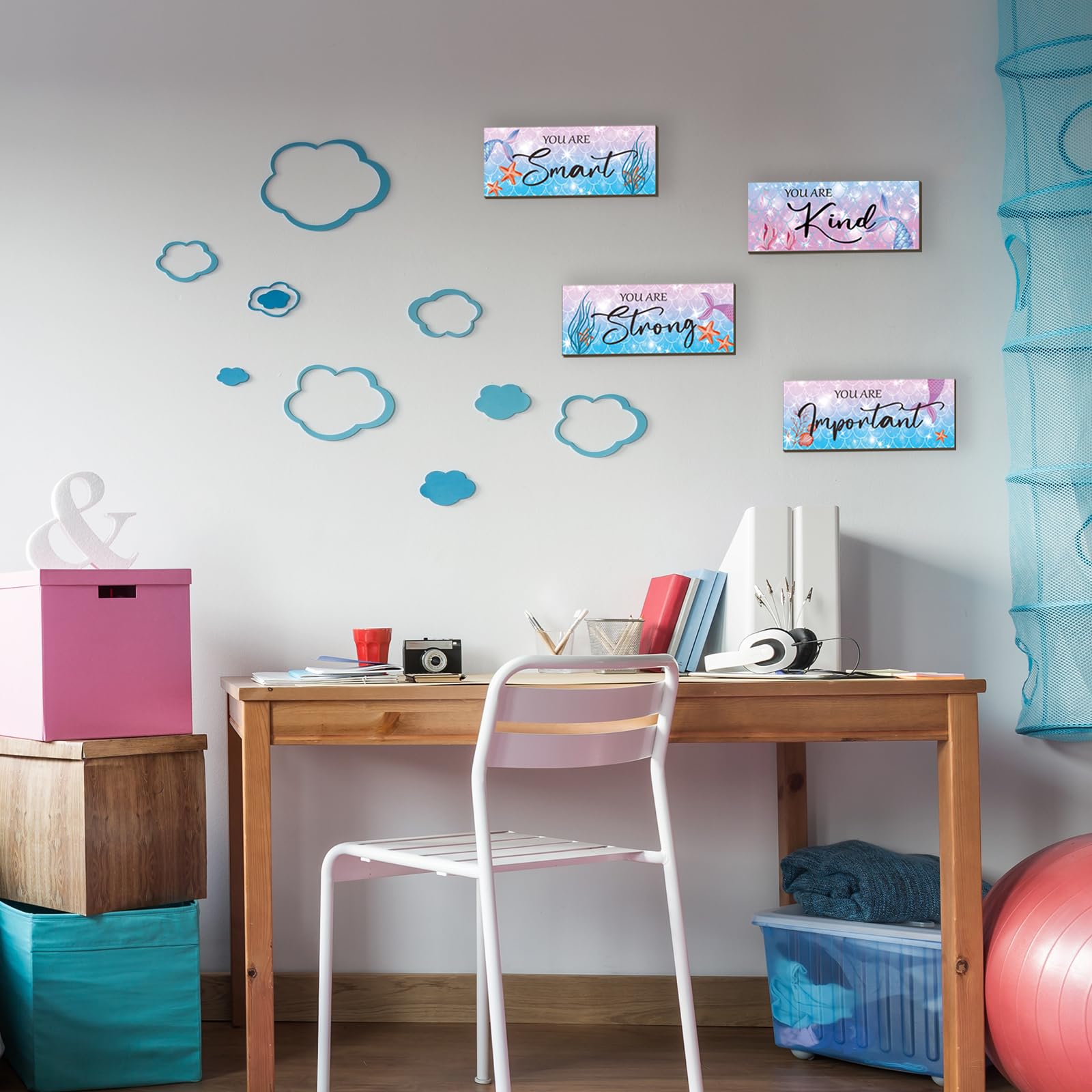 FENCORDAR mermaid wall decor quote You are smart boosts focus and positive vibes.