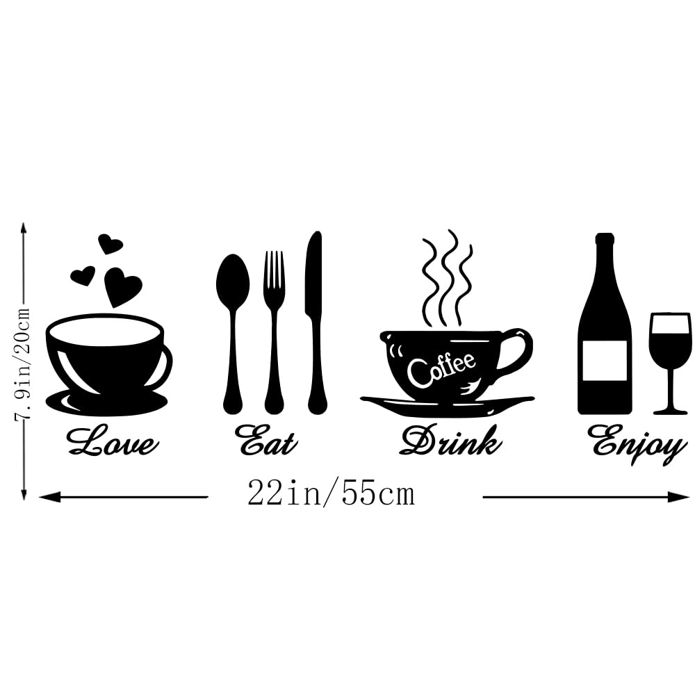 Fencosyn Eat Love Drink Enjoy wall sticker on smooth surface demonstrates easy adhesion