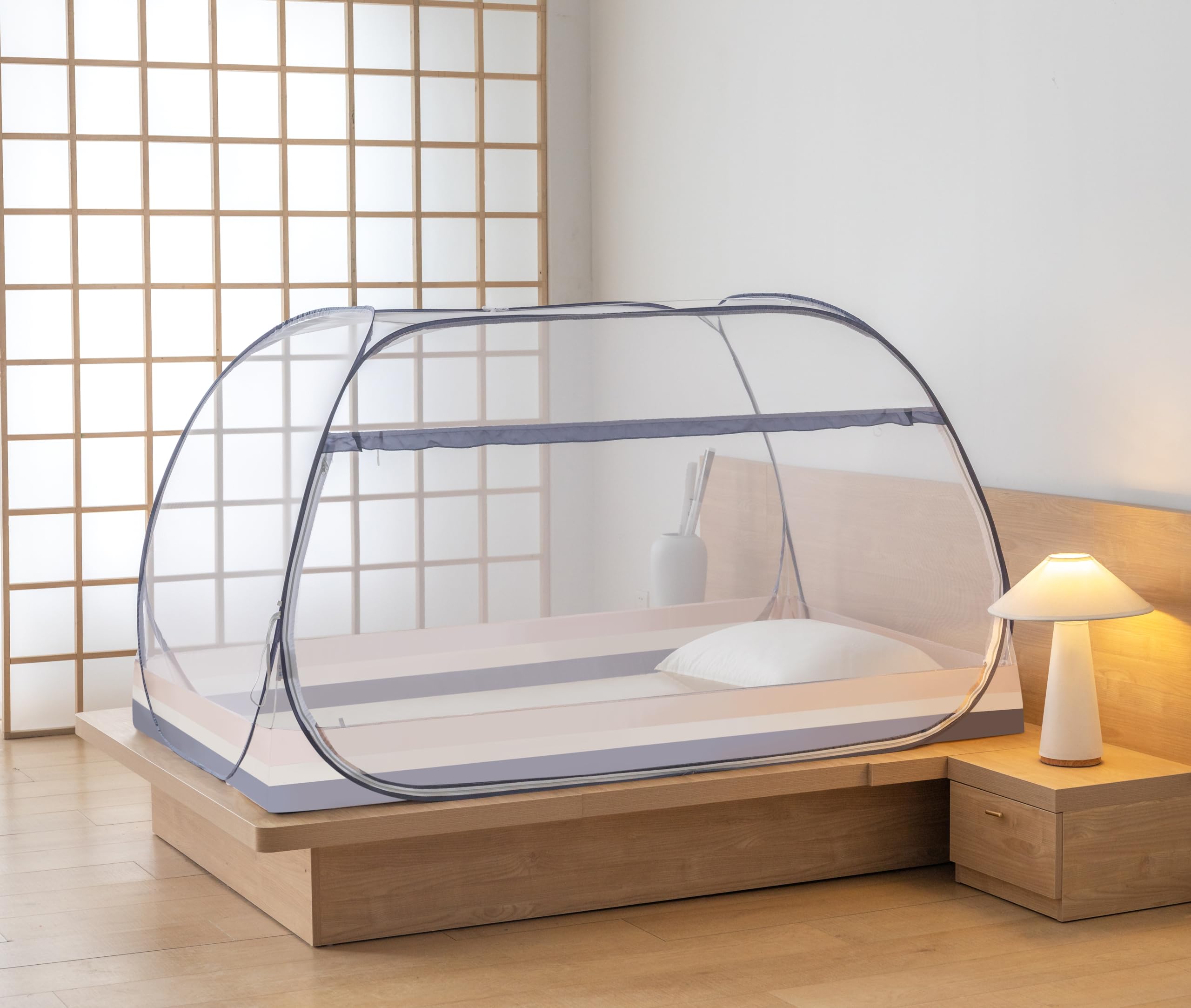 FENGJIDA pop-up mosquito net flat-top design enhances headroom and airflow