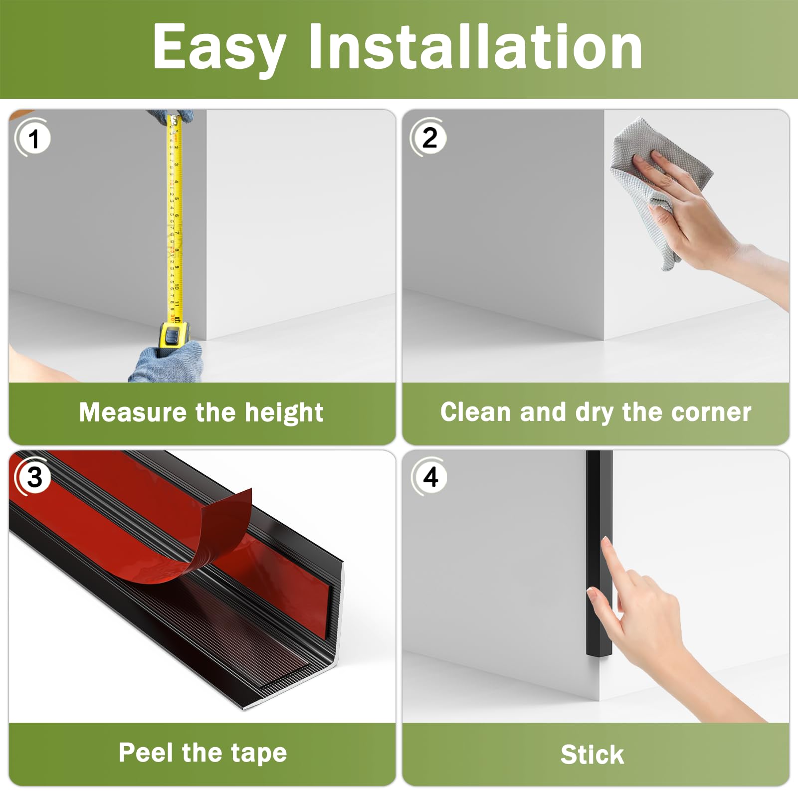 Fengone 3-pack corner protector molding offers complete protection.