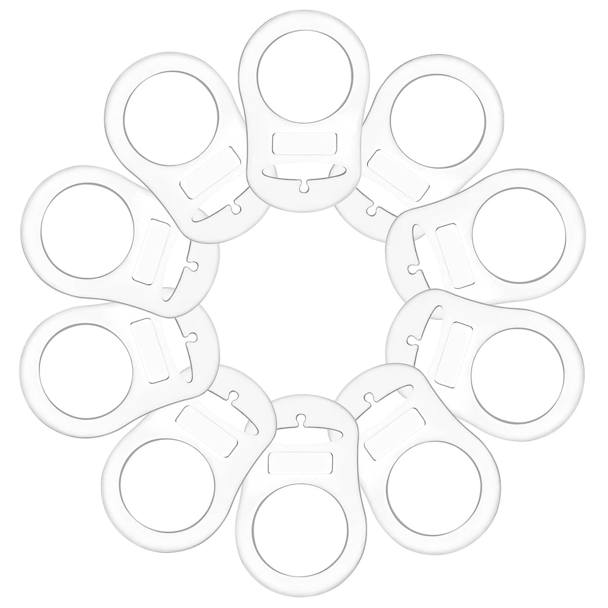 FENICAL silicone adapter rings pack shown for quick pacifier organization on the go