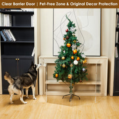Feoyoho acrylic pet gate bottom protects floors during use