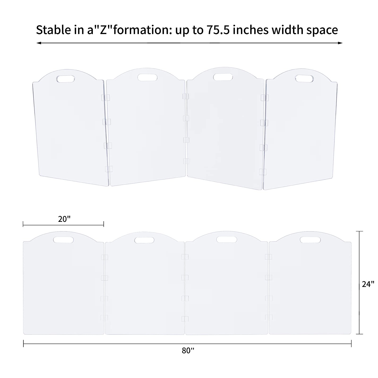 Feoyoho clear acrylic dog gate, 6-panel folding to cover large spaces.