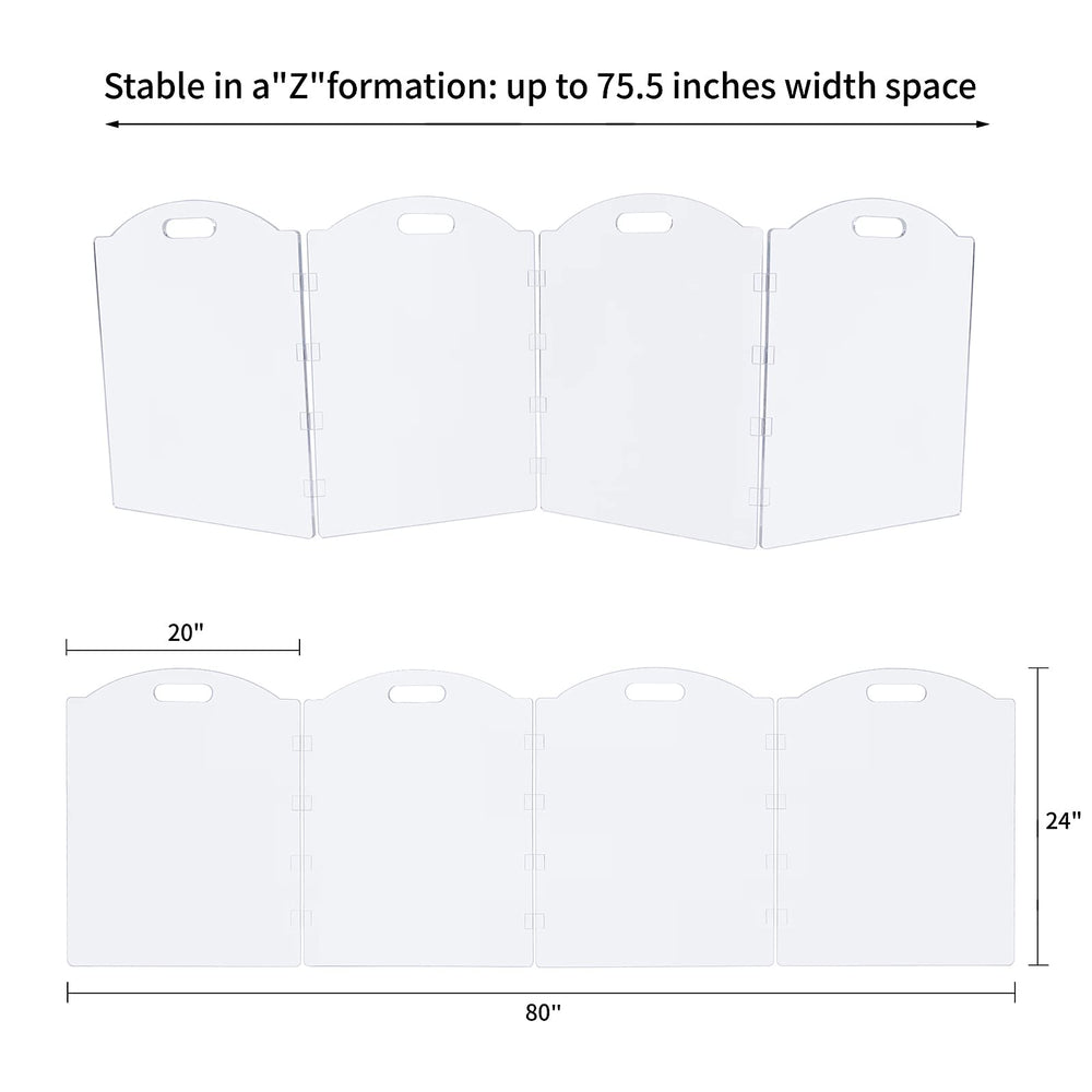 Feoyoho clear acrylic dog gate, 6-panel folding to cover large spaces.