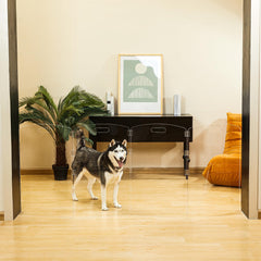Feoyoho clear acrylic pet gate with folding panels for easy setup