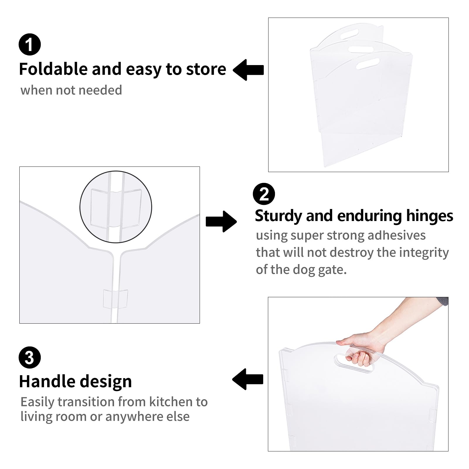 Feoyoho dog gate easy-clean surface for quick wipe-down after pet mess