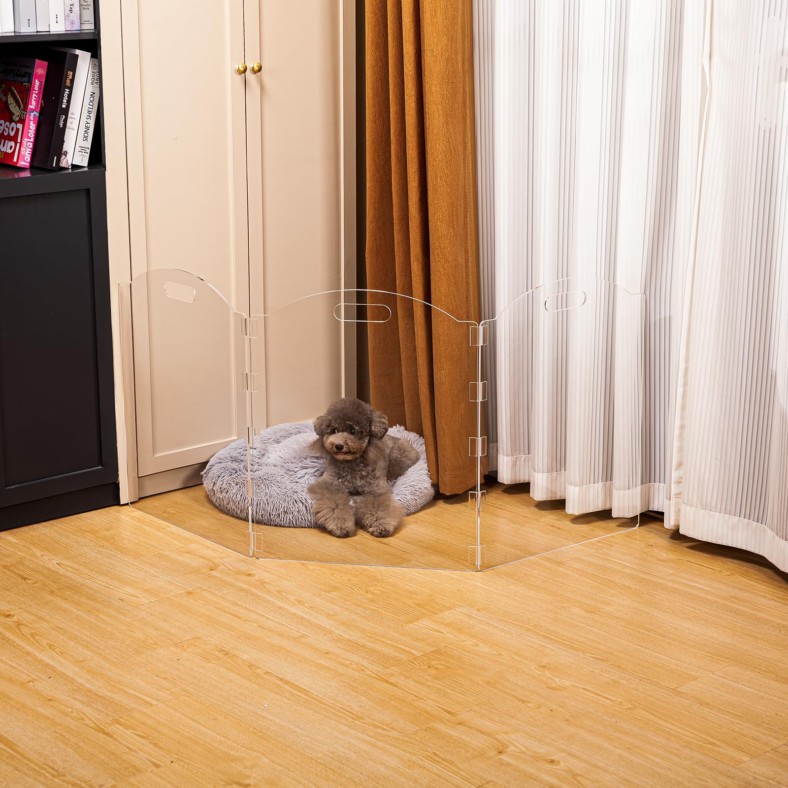 Feoyoho dog gate in doorway/stairwell-use shows versatile placement