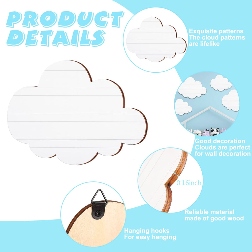 Ferraycle cloud wood decor on wall adds cute nursery accent.
