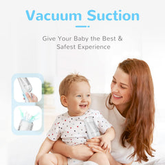 FERRISA baby hair clipper with vacuum bin captures snips for mess-free styling.