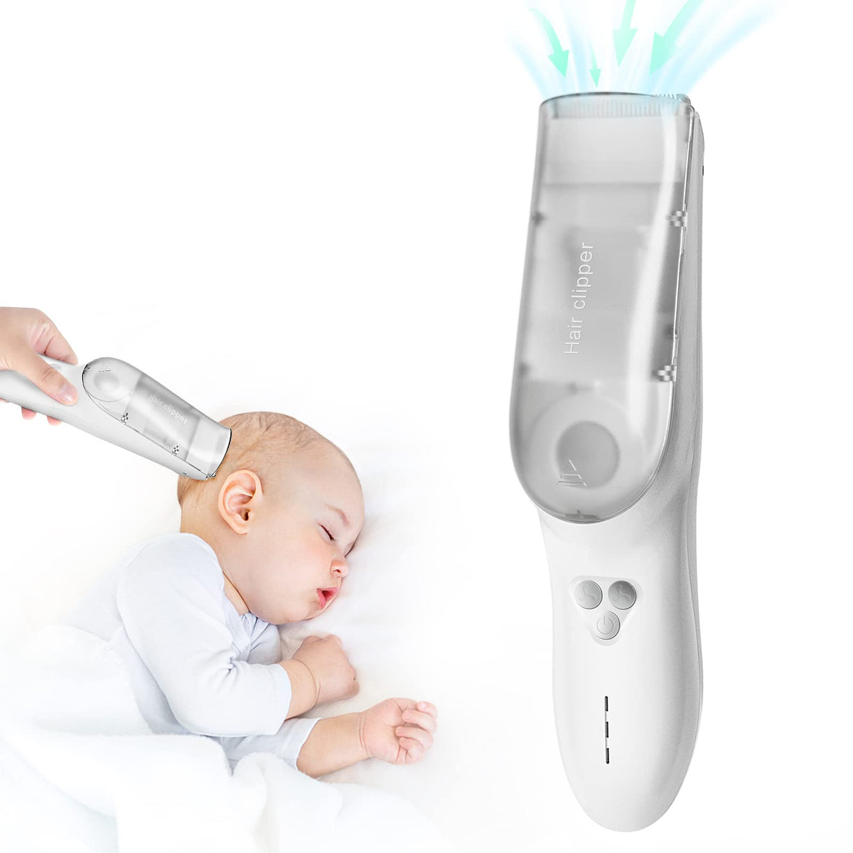 FERRISA cordless baby hair clippers in use for quiet grooming sessions.