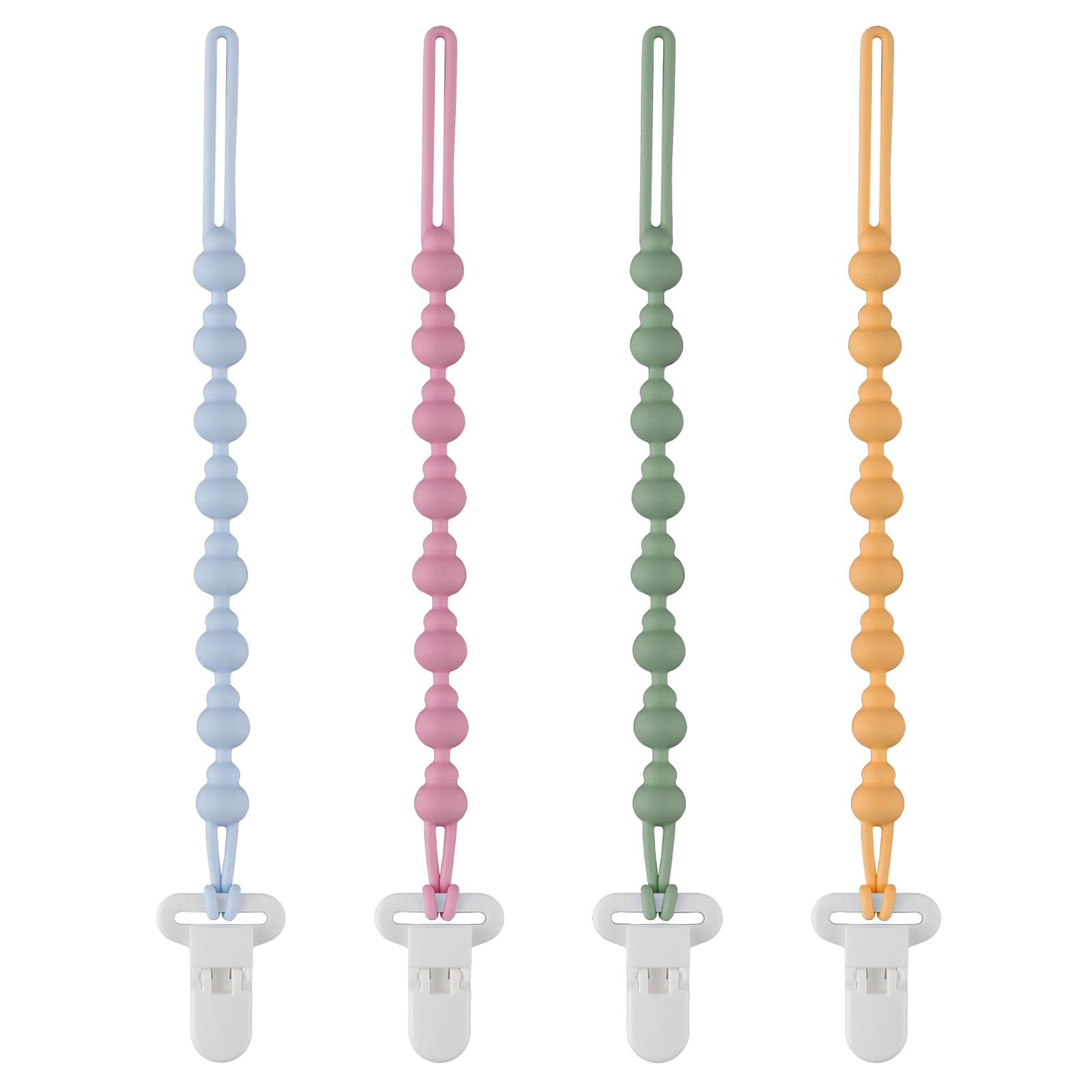 Fevbcnrj 4-pack pacifier clips compatible with Tommee Tippee, secure during outings